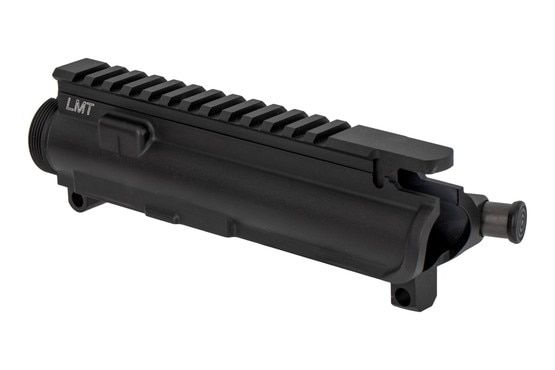 The Lewis Machine and Tool AR-15 upper receiver features a hardcoat anodized finish
